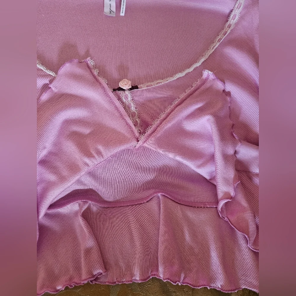 Down From Under Sweet Dreams Flyaway Top Purple/Pink - Picture 8 of 16